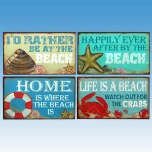  Signs 10   Set of 4   Nautical and Beach Themed Signs   Nautical 
