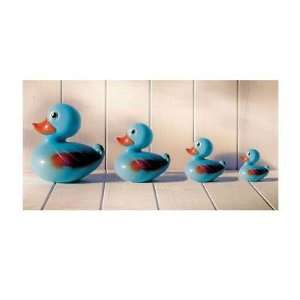 Blue Ducks by Ian Winstanley. Size 13.34 inches width by 6.74 inches 