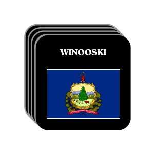 US State Flag   WINOOSKI, Vermont (VT) Set of 4 Mini Mousepad Coasters
