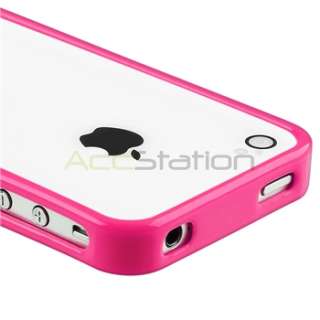 Bumper Pink Shinny TPU Gel Rubber Case Cover+PRIVACY FILTER for iPhone 