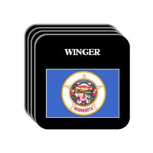 US State Flag   WINGER, Minnesota (MN) Set of 4 Mini Mousepad Coasters