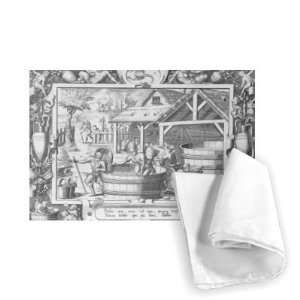  The Wine Harvest (engraving) by French   Tea Towel 100% 