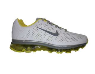 Nike Air Max+ 2011 Leather Womens White/Yellow Grey Running Shoes 