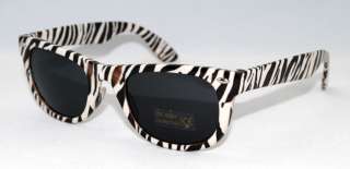Kids Sunglasses Vintage Cute Zebra Black Lens UV400 Free Pouch 