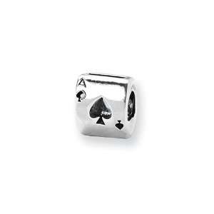 Ace of Spades Charm in Sterling Silver for 3mm Reflections, Expression 