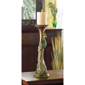  Tall Shapely Peacock Column Candleholder