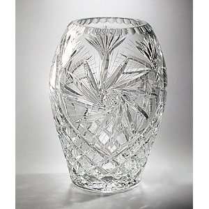 Crystal Barrel Vase   Pinwheel   14 inches 