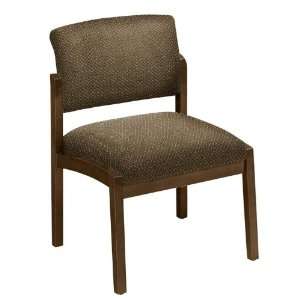   Armless Guest Chair Truffle Fabric/Walnut Frame