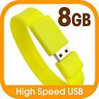 8GB Bracelet Wristband HighSpeed USB Flash Drive Yellow