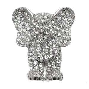  Acosta Brooches   Clear Swarovski Crystal   Elephant 