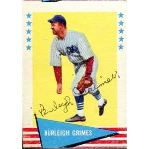  Burleigh Grimes Autographed/Hand Signed 1961 Fleer Card 