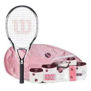  Wilson K Three Prestrung Tennis Racquet Bag Bundle   With 