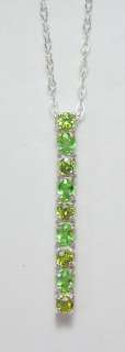 Tsavorite & Demantoid 9 Stone Slide Necklace, 1.45 Cts.  