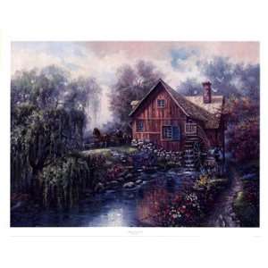 Willow Creek Mill Poster by Carl Valente (26.00 x 20.00)