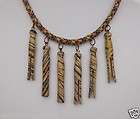 DECO ERA LONG DANGLING WOOD CLOTHESPINS NECKLACE on WOV