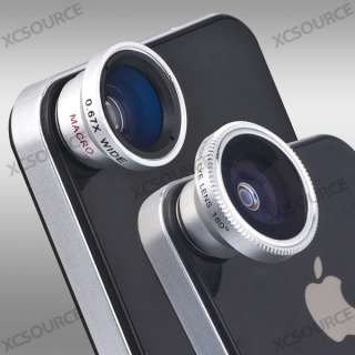 3in1 Fisheye Lens + Wide Angle + Micro Lens photo Kit Set for iPhone 