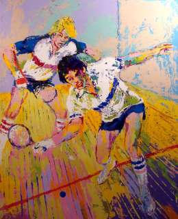LeRoy Neiman Racquetball Hand Signed & Numbered Serigraph Sports 