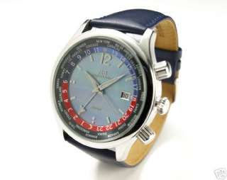 Marco Polo Swiss World Time Watch   Blue Dial  