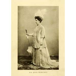 1913 Print Queen Wilhelmina Royalty Netherlands Dutch Portrait Holland 