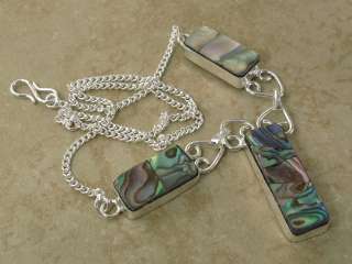 silver necklace _16 in_ **  Miraculous   Rainbow Abalone 