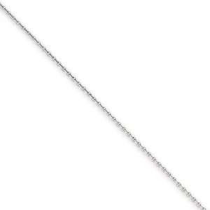  1mm, 14 Karat White Gold, Cable Chain   24 inch Jewelry