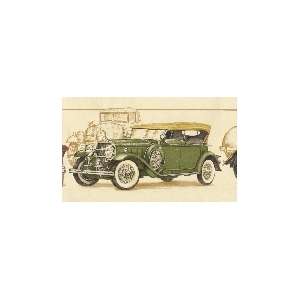 ANTIQUE ROADSTER,TOURING CARS Grn Wallpaper bordeR Wall  