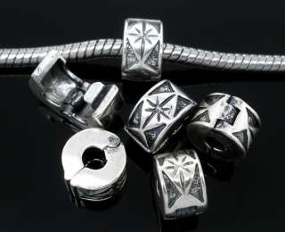 20 Antique Silver Stopper Clips&Locks Fit Bracelet B#16  