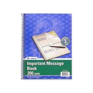  Message Book, Spiral Bound, 2 Part Carbonless, White/Canary 