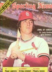 1974 Sporting News ST LOUIS Cardinals TED SIMMONS N/Lab  