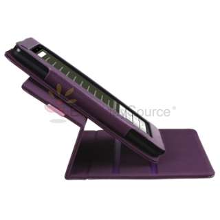 For Kindle Fire 7 Tablet Purple 360 Degree Rotary Stand Leather Case 