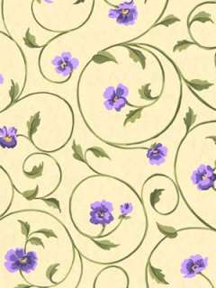 PASSION FOR PANSIES LARGE pansy fabric coordinate RARE 100% 