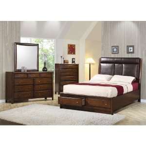  Wildon Home Wickett Bed in Brown Cherry   Eastern King 