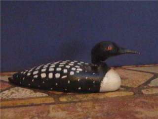 Vintage Black White Wood Wooden Duck Hand carved & Hand painted signed 