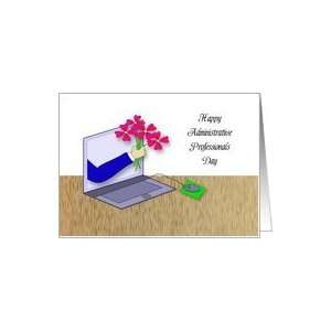  Administrative Professionals Day Laptop Flowers Card 