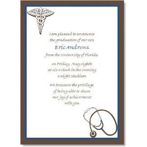  Medical Blue And Brown Graduation Invitations Health 