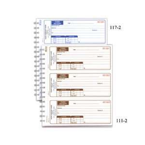  Brown   Carbonless 3 part cash receipt book with wire 