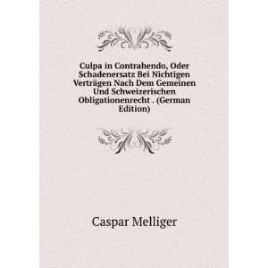   Obligationenrecht . (German Edition) Caspar Melliger Books