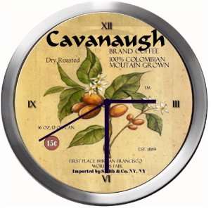  CAVANAUGH 14 Inch Coffee Metal Clock Quartz Movement 