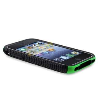   Gel CASE Green Hard COVER+Privacy Protector For iPhone 3 3G 3GS  