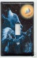 INDIAN CHIEF & WOLF HOWLING Single Light Switch Cover  