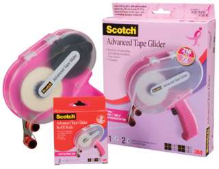 Scotch 3M ATG Pink Adhesive Applicator 1/4 Tape Glider Gun w/ 2 rolls 