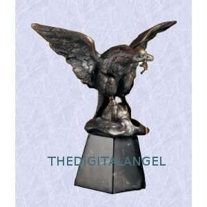 American bald Eagle iron statue marble base sculpture (Digital Angel 