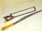 vintage hack meat saw 18 x 4 surface rust 1 ear has top shaved machete 