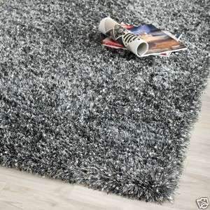 Malibu Charcoal Grey Shag Carpet Area Rug 4 x 6  