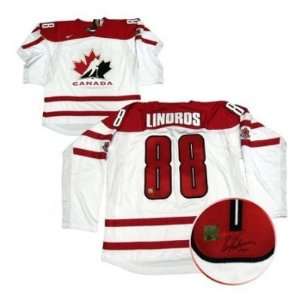  Eric Lindros Signed Jersey   Replica White Everything 