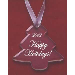  Glass Tree Happy Holidays 2012 Ornament 