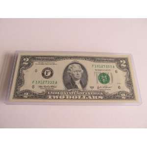 Lucky Money 333 End Fancy Serial Number Uncirculated $2 