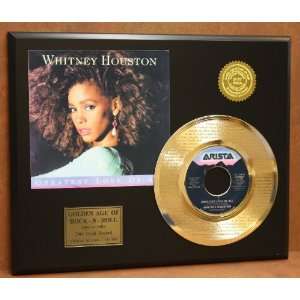 Whitney Houston Laser Etched 24kt Gold Record Greatest Love of All 