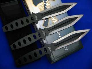 Tomahawk Triple 3 piece Fixed Blade Throwing Knife set w/ sheath to 