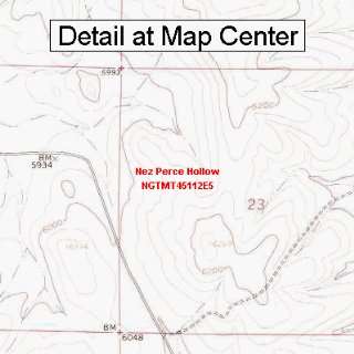 USGS Topographic Quadrangle Map   Nez Perce Hollow, Montana (Folded 